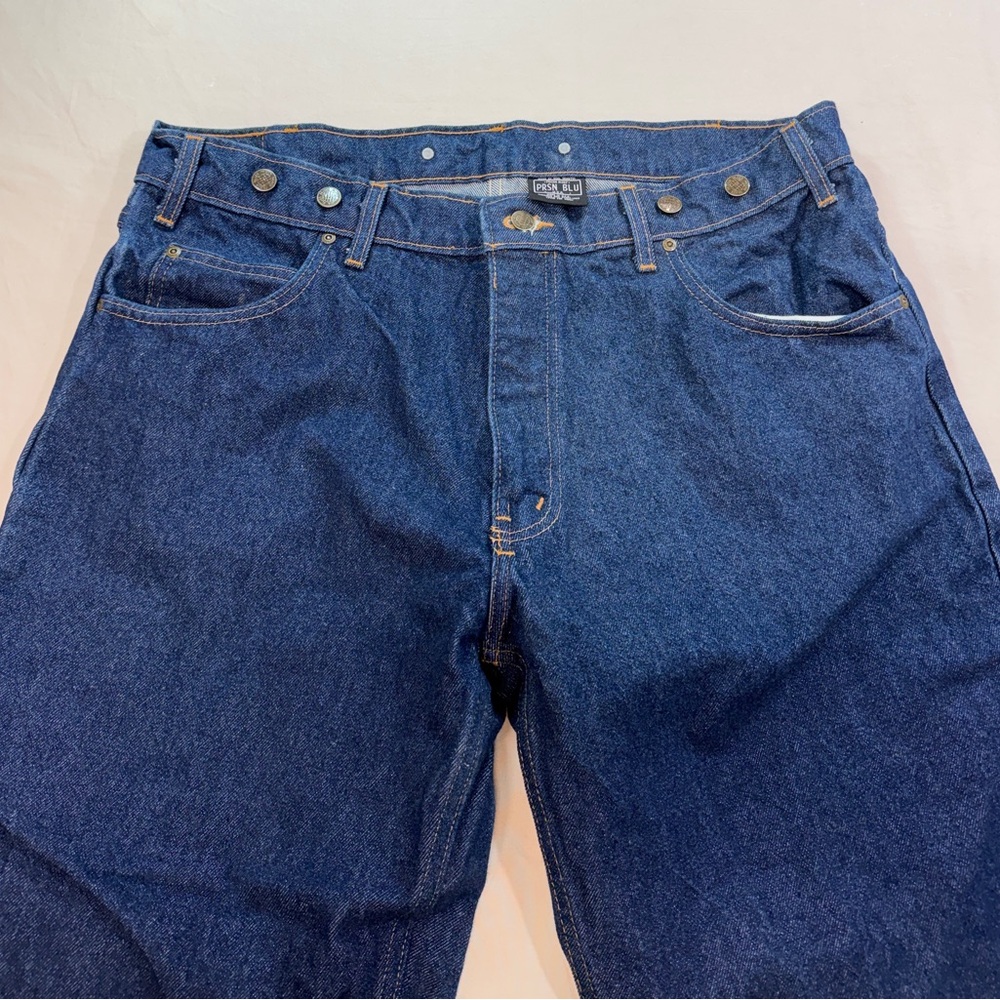 Vintage Prison Blues Carpenter Jeans Mens 40x30 Blue Cotton Denim Made in USA